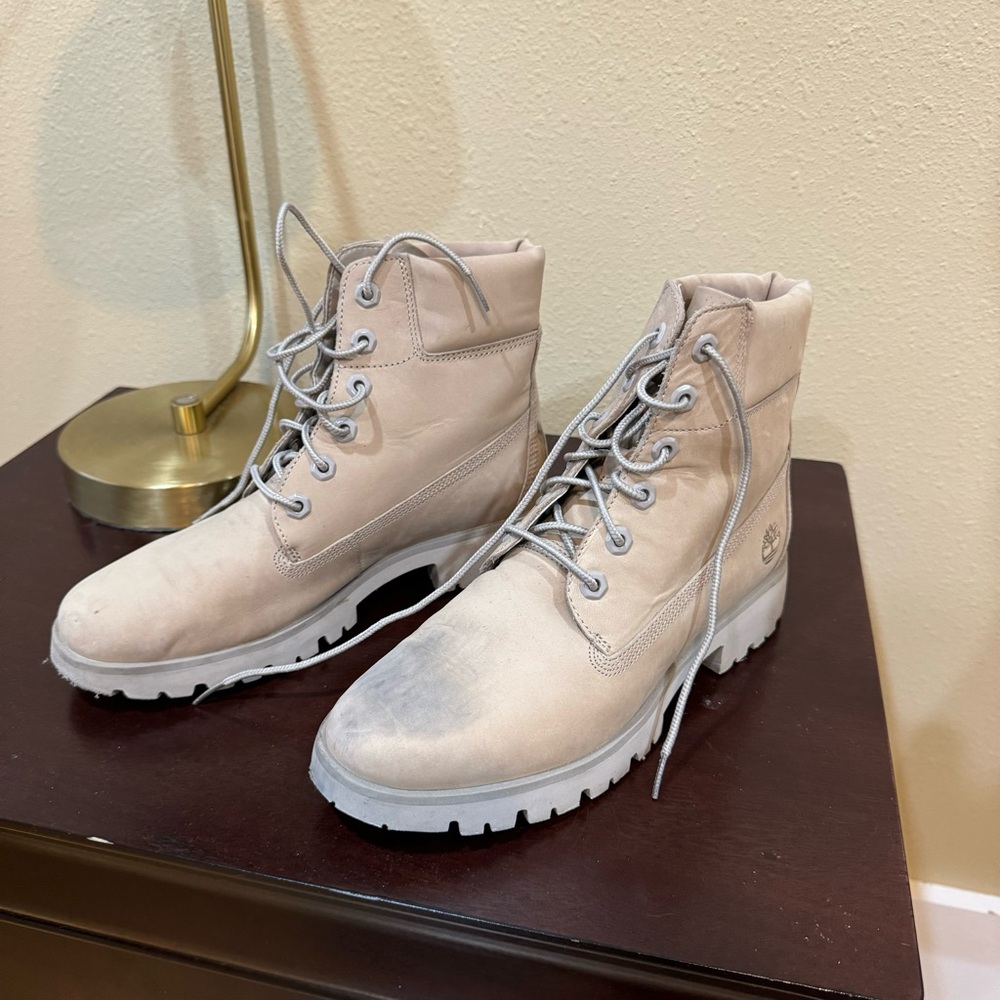Timberland Taupe Gray Lace-Up Boots